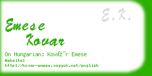 emese kovar business card